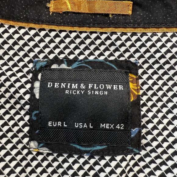 Denim And Flower Ricky Singh Polo L Brushed Black Cotton Blend Summer‎ - Picture 4 of 10